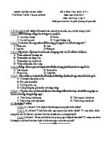 Đề kiểm tra học kì I Sinh học 7 (Đề 2) - Năm học 2016-2017 - Trường THCS Phạm Mệnh